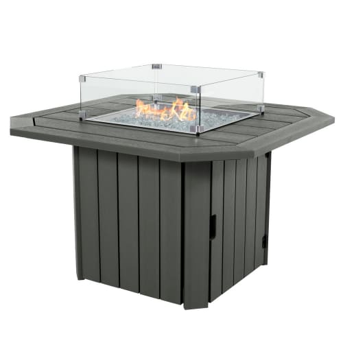Sequoia Professional St. Clair Fire Pit Table, Coastal Teak